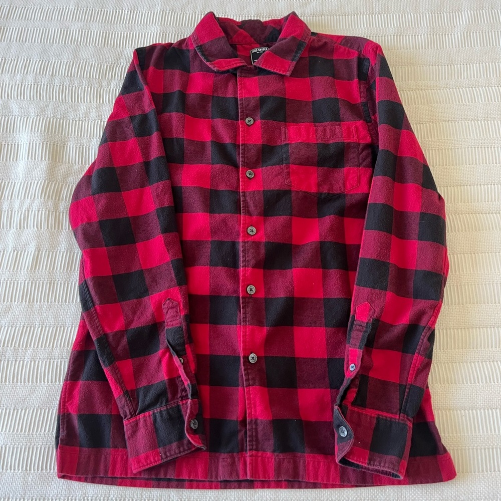 Todd Snyder Flannel Shirt Buffalo Check Men's Small EUC Red and Black